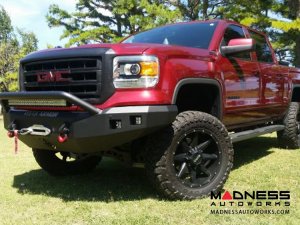 GMC Sierra 1500 Stealth Front Winch Bumper Pre-Runner Guard - Smittybilt XRC - Raw Steel WARN M12000 - (2014-2015)